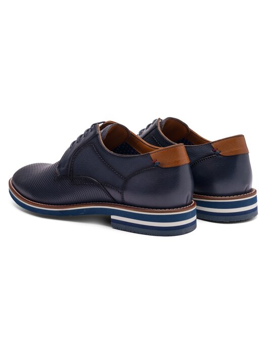 Ara 11-20801 02 Leon G Fit Navy Lace Shoes with Tan Heel
