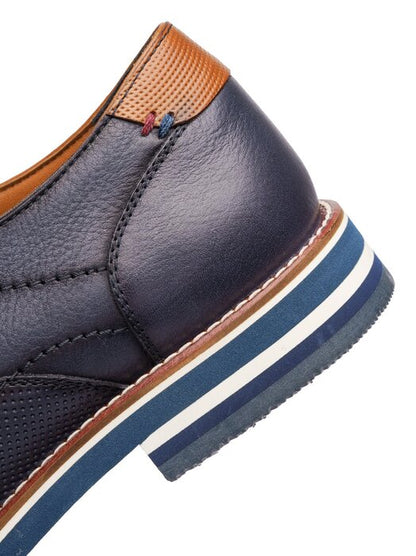 Ara 11-20801 02 Leon G Fit Navy Lace Shoes with Tan Heel