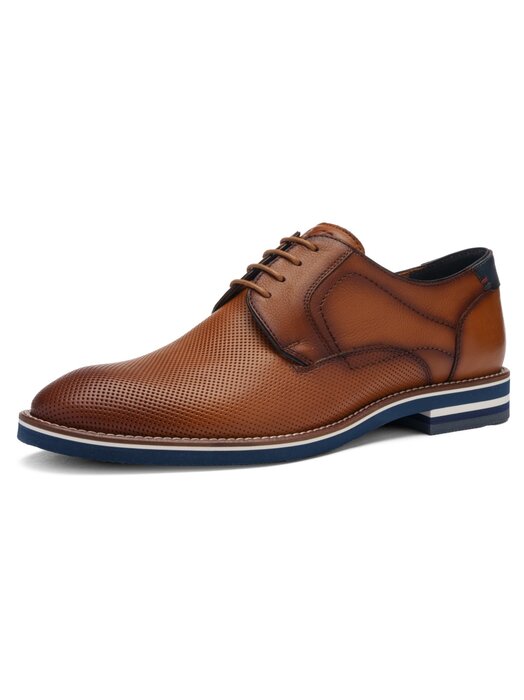 Ara 11-20801 05 Leon G Fit Tan Lace Shoes with Navy Heel