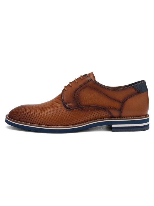 Ara 11-20801 05 Leon G Fit Tan Lace Shoes with Navy Heel