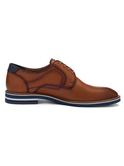 Ara 11-20801 05 Leon G Fit Tan Lace Shoes with Navy Heel