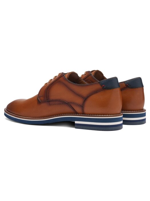 Ara 11-20801 05 Leon G Fit Tan Lace Shoes with Navy Heel