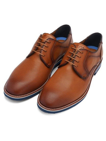 Ara 11-20801 05 Leon G Fit Tan Lace Shoes with Navy Heel
