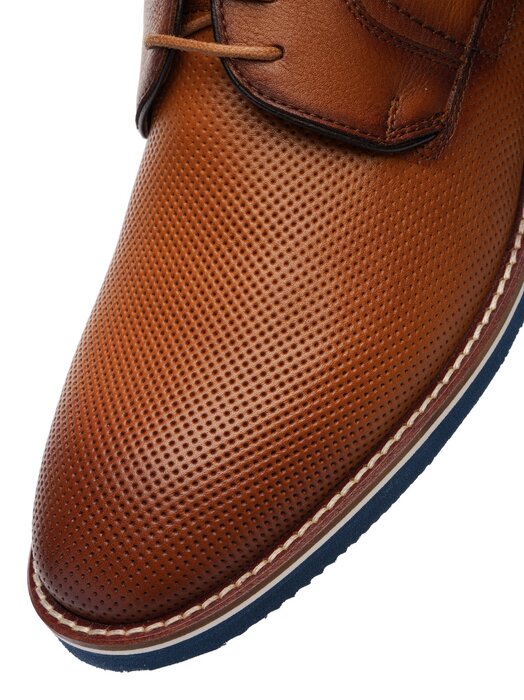 Ara 11-20801 05 Leon G Fit Tan Lace Shoes with Navy Heel