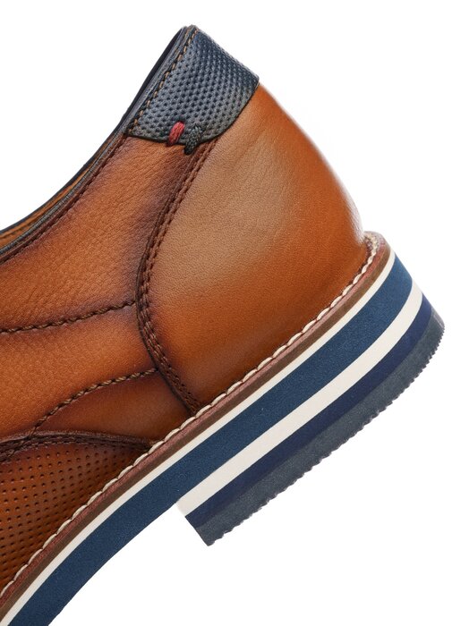 Ara 11-20801 05 Leon G Fit Tan Lace Shoes with Navy Heel