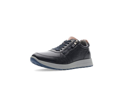 Ara 11-24501 12 Matteo 2.0 Navy & Tan H Fit Sneakers with Zip