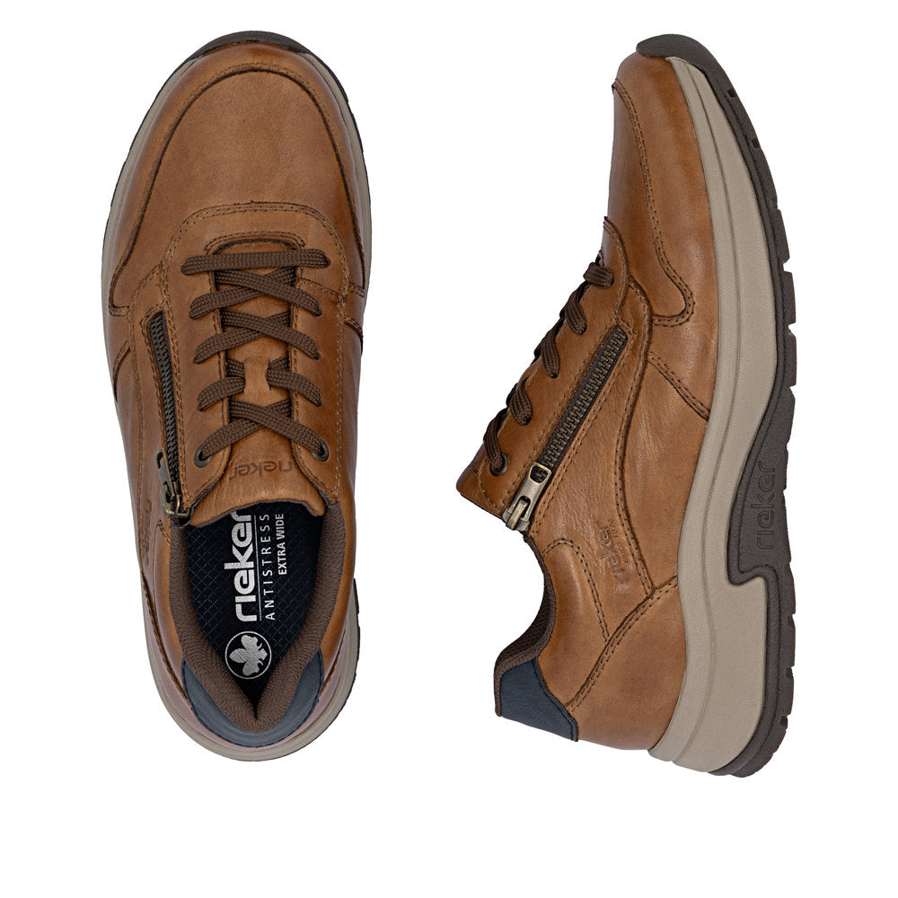 Rieker 11002-22 Brown H Fit Lace & Zip Shoes