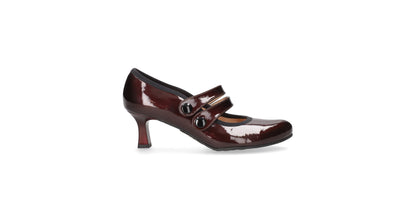 Bioeco by Arka 1113 2894 G Fit Burgundy Patent 2 Strap Heels
