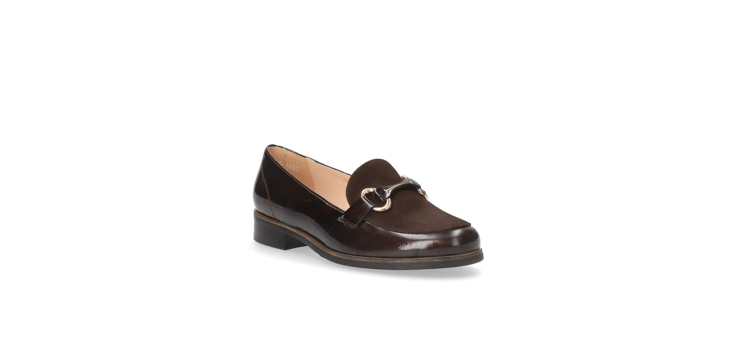 Bioeco by Arka 1119 2968+2036+1315 Brown Patent & Suede Slip On Loafers