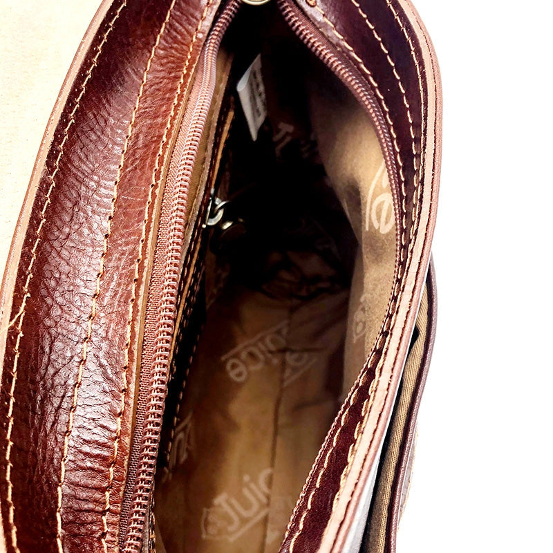 Suie Valentini srl 112210 Brown Hand Buffered Leather Shoulder Bag