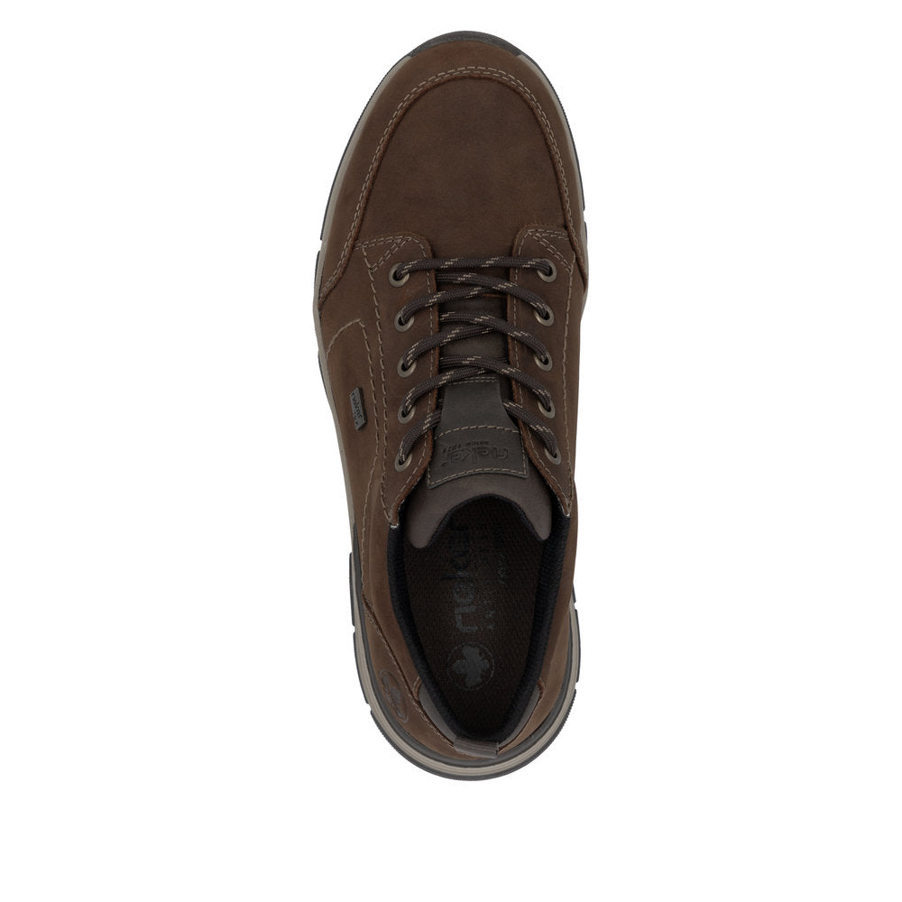 Rieker TEX 11222-22 Brown H Fit Lace Casual Shoes