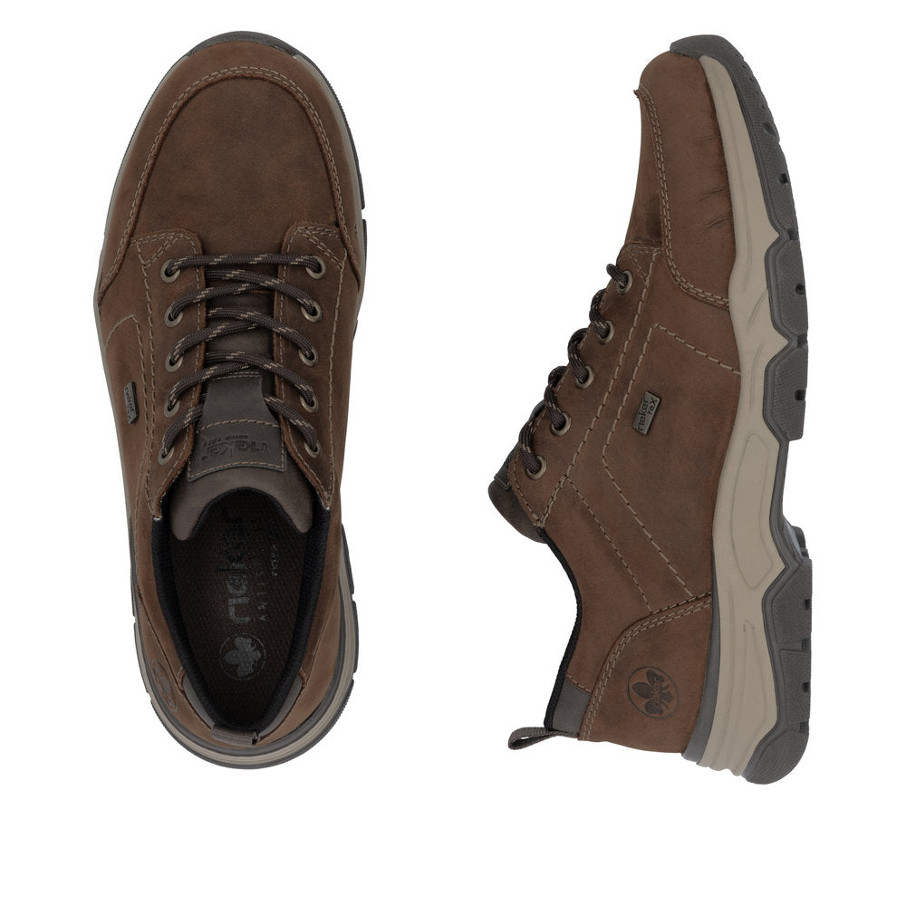 Rieker TEX 11222-22 Brown H Fit Lace Casual Shoes