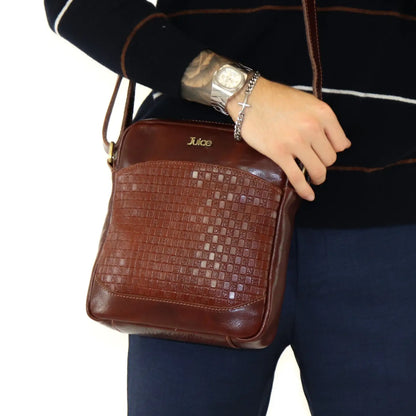 Suie Valentini srl 112220 Brown Hand Buffered Leather Shoulder Bag