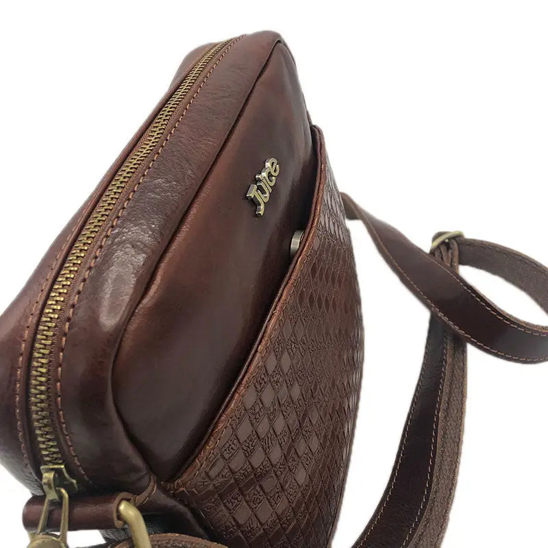 Suie Valentini srl 112220 Brown Hand Buffered Leather Shoulder Bag