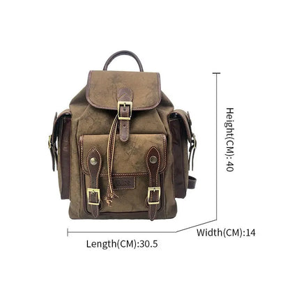 Suie Valentini srl 112248 Brown Leather and Canvas Backpack