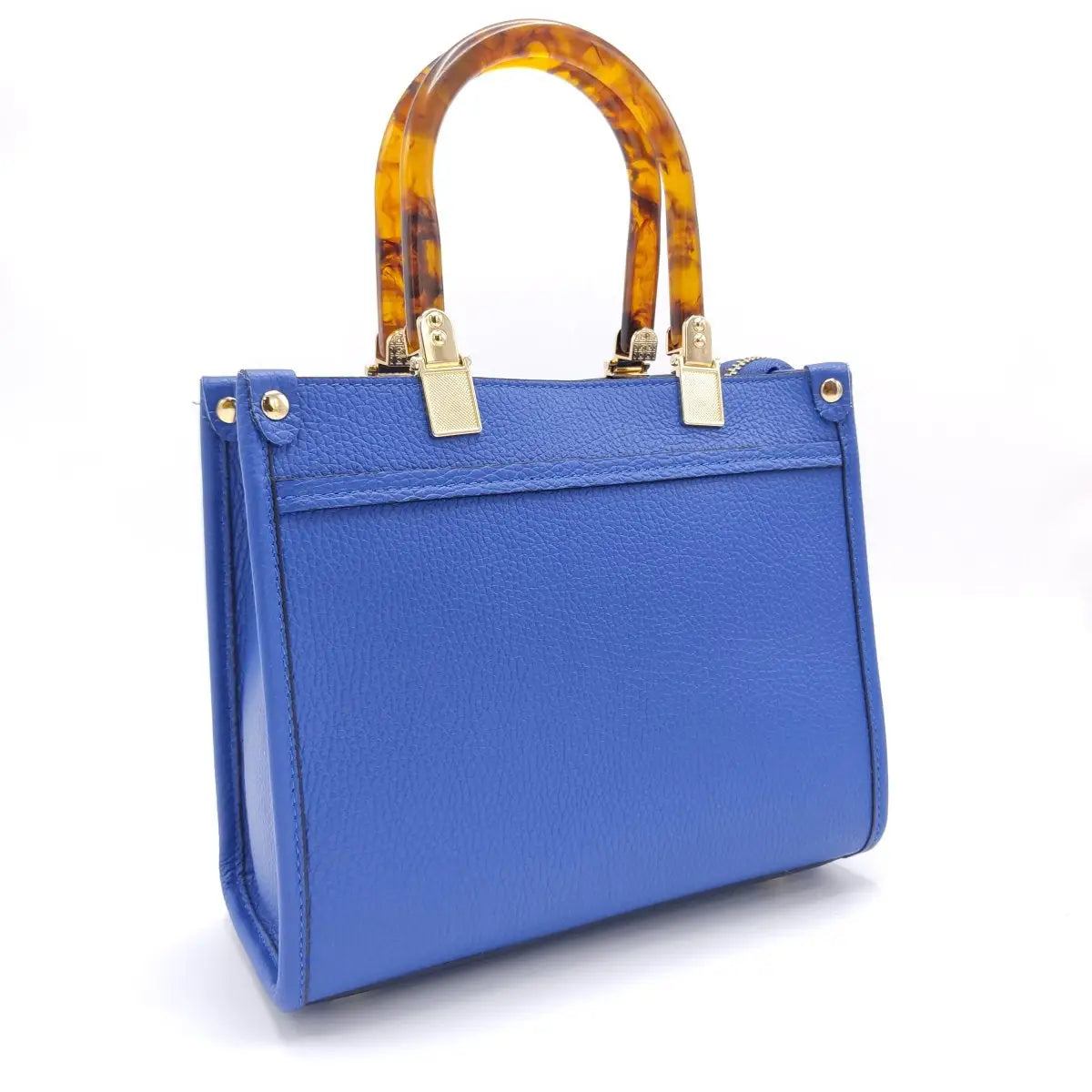 Suie Valentini srl 112396 Blue Tumbled Genuine Leather Handbag