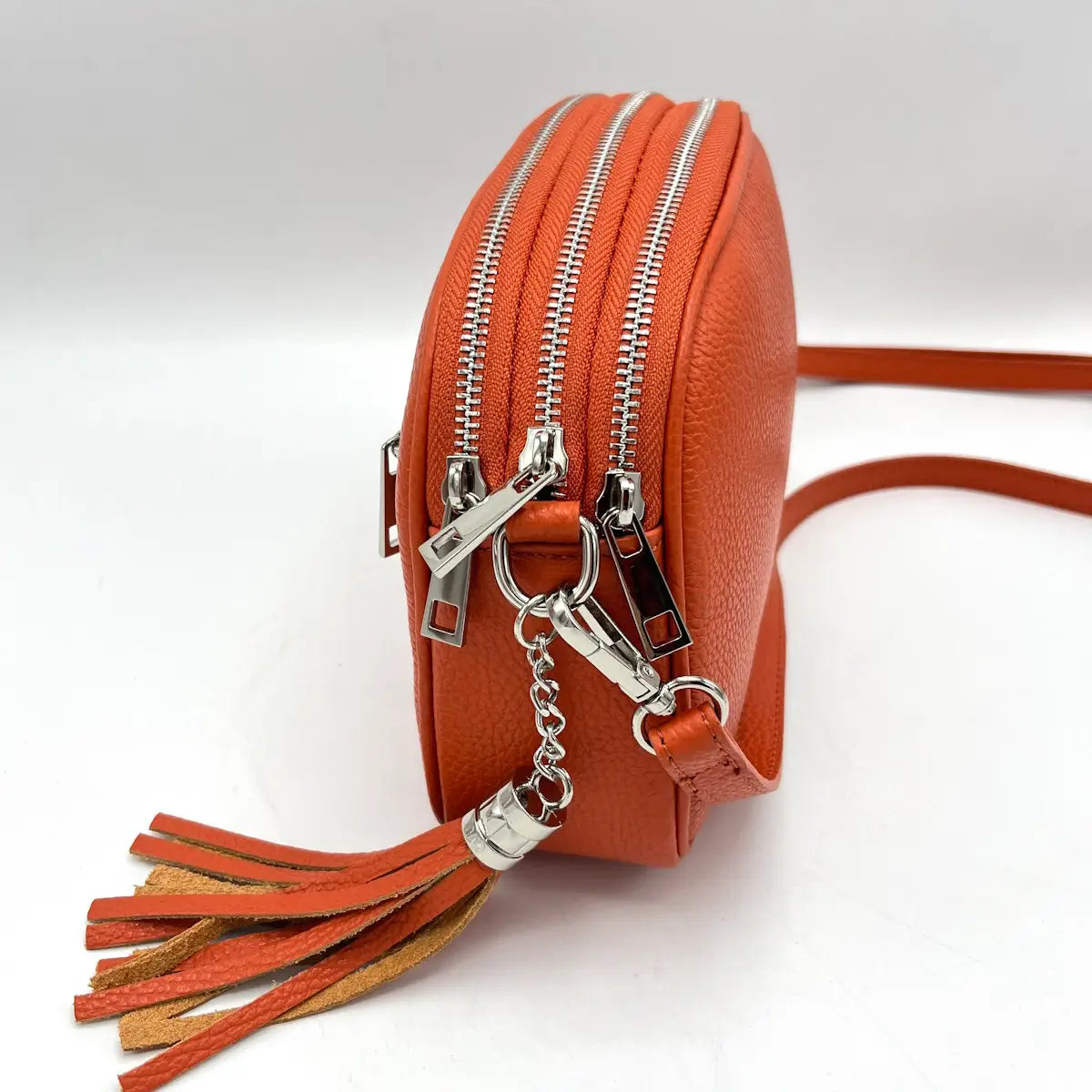Suie Valentini srl 112416 Orange Genuine Leather Shoulder Bag