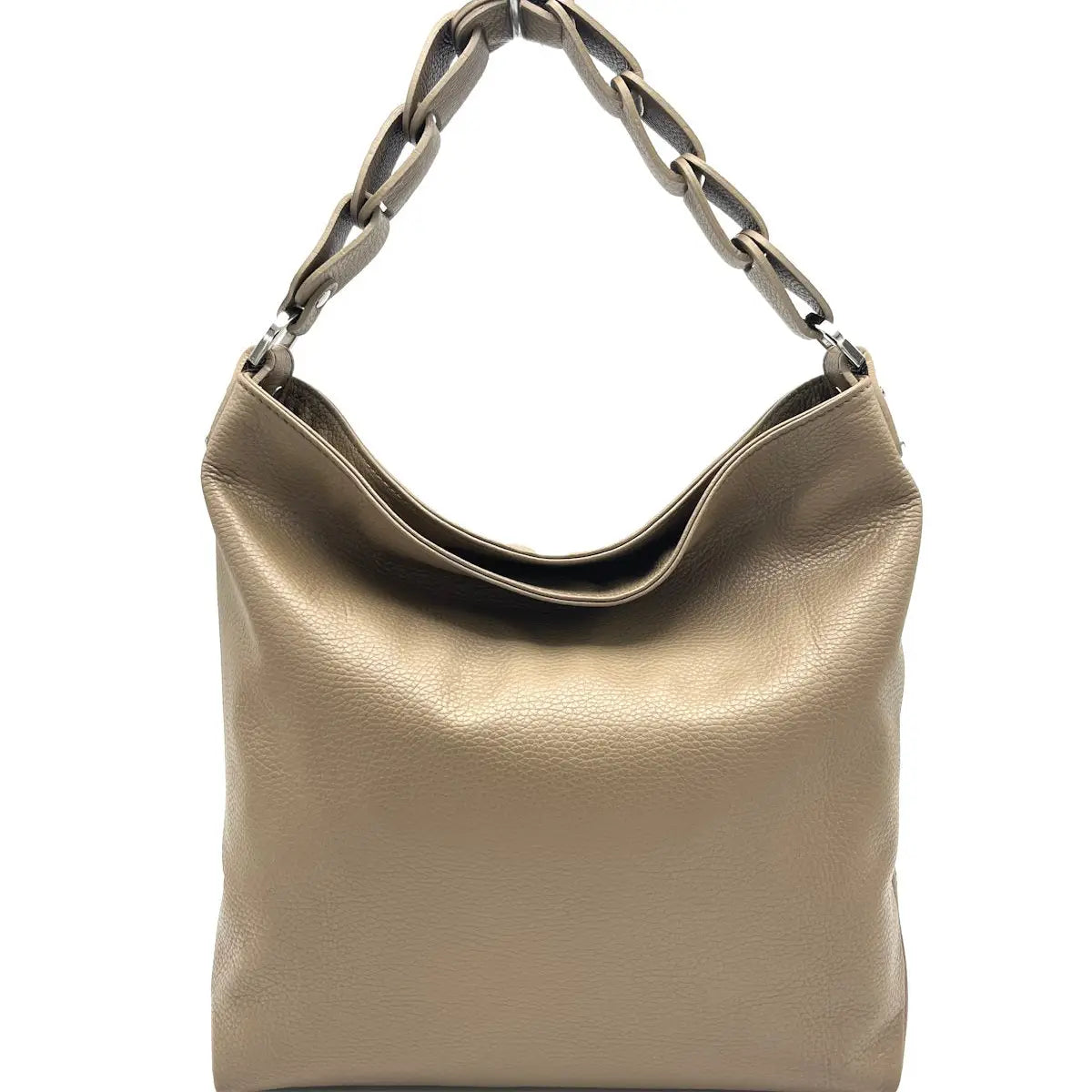 Suie Valentini srl 112420 Taupe Genuine Leather Shoulder Bag