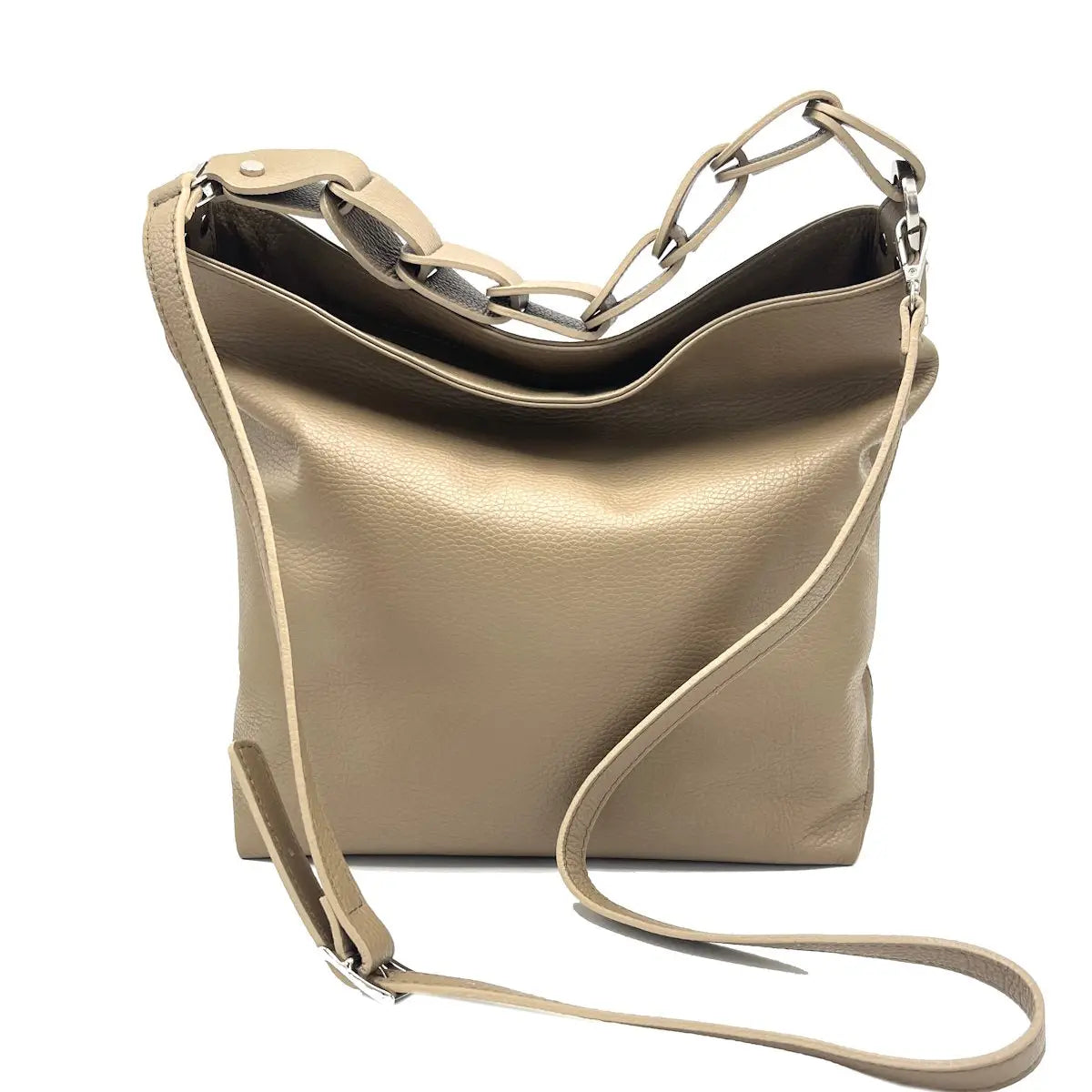 Suie Valentini srl 112420 Taupe Genuine Leather Shoulder Bag