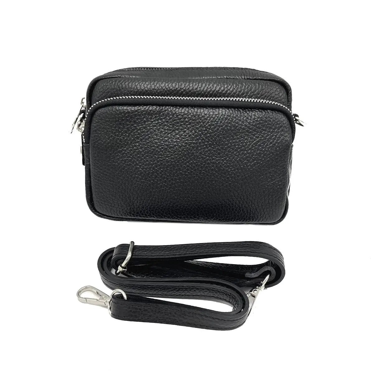 Suie Valentini srl 112424 Black Genuine Leather Shoulder Bag