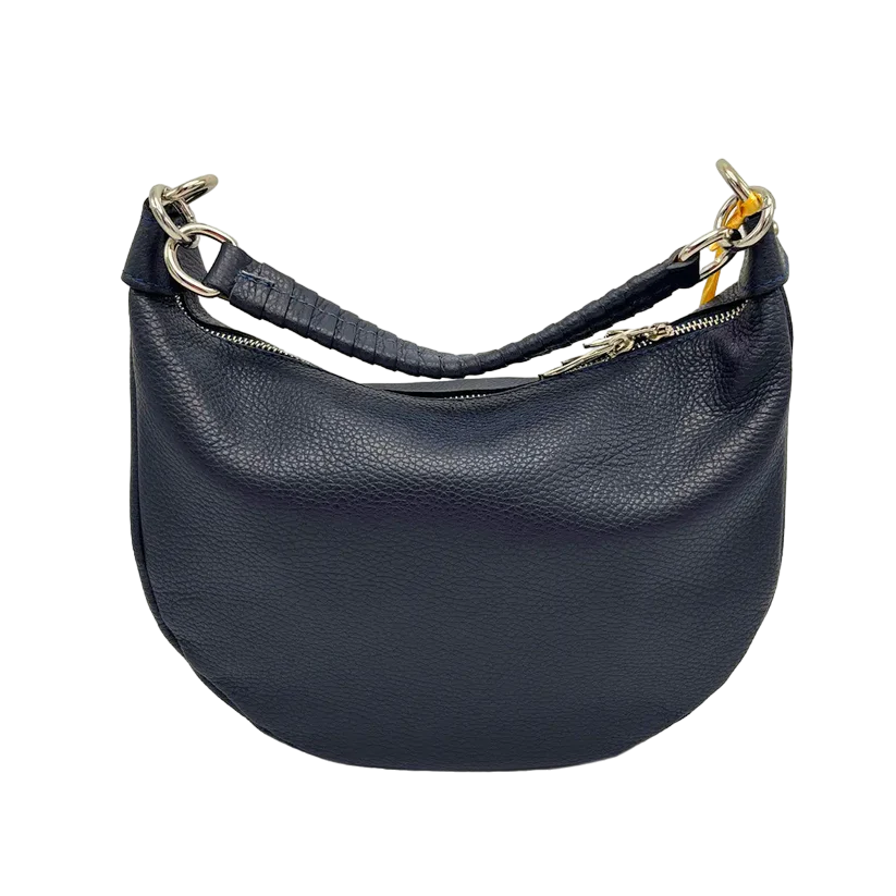 Suie Valentini srl 112433 Dark Blue Genuine Leather Shoulder Bag