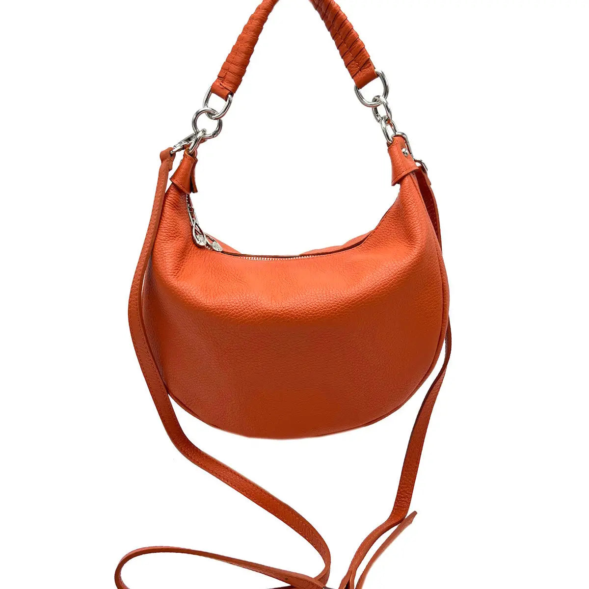 Suie Valentini srl 112433 Orange Genuine Leather Shoulder Bag