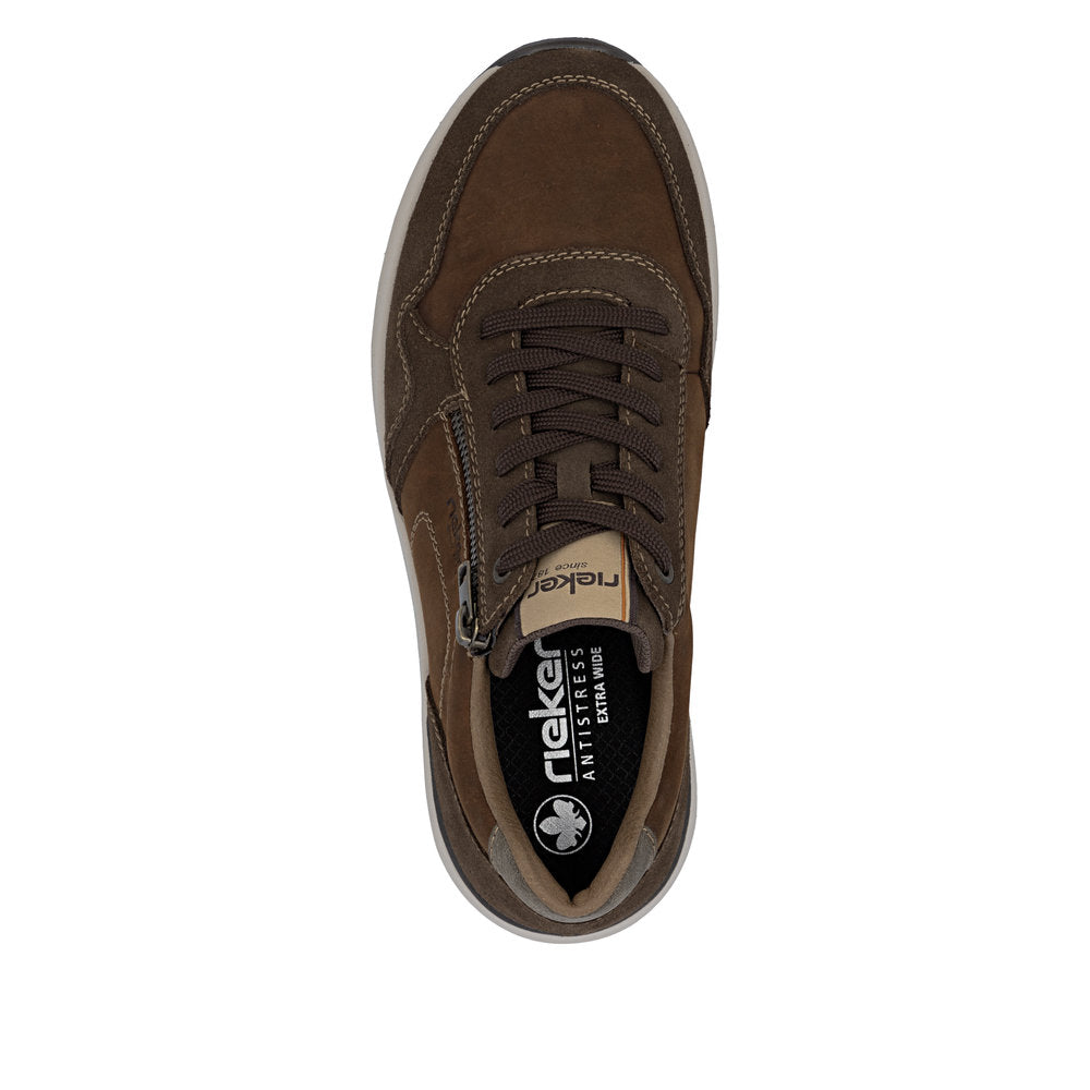 Rieker 11500-22 Tabak Brown H Fit Sneaker with Zip