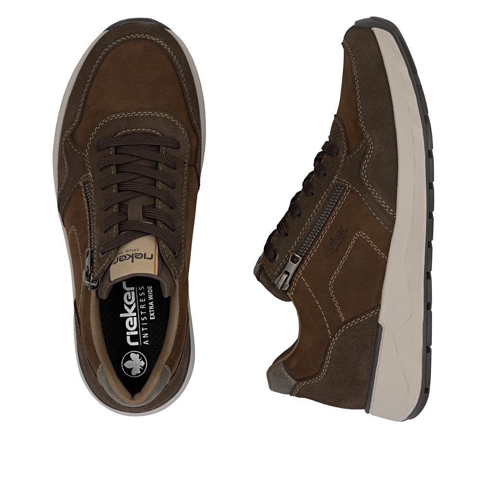 Rieker 11500-22 Tabak Brown H Fit Sneaker with Zip