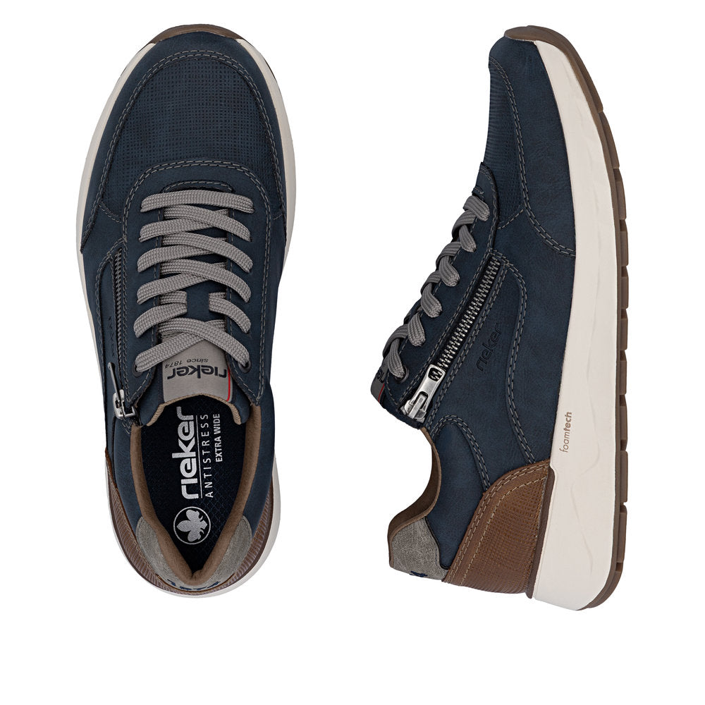 Rieker 11504-14 Navy H Fit Shoes with Zip