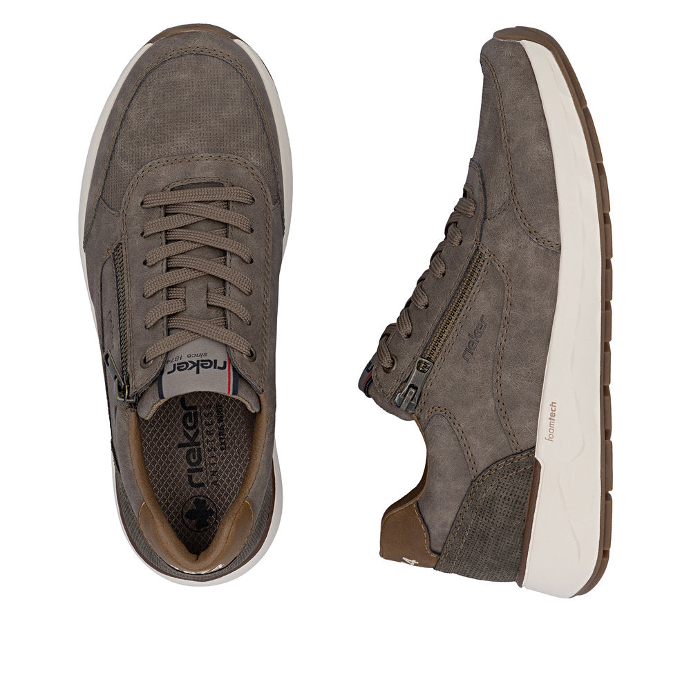 Rieker 11504-64 Dark Beige H Fit Shoes with Zip