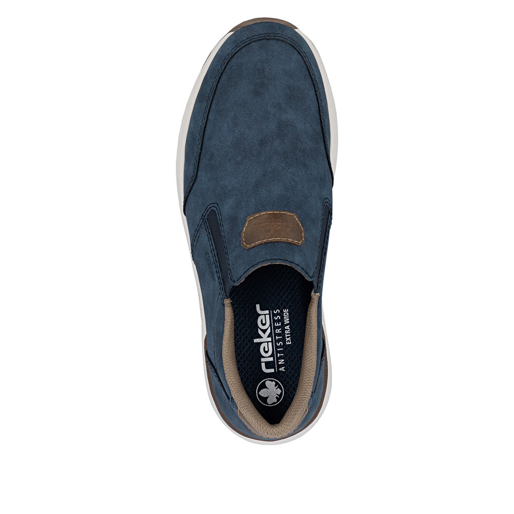 Rieker 11550-15 Denim Blue H Fit Slip On Shoes