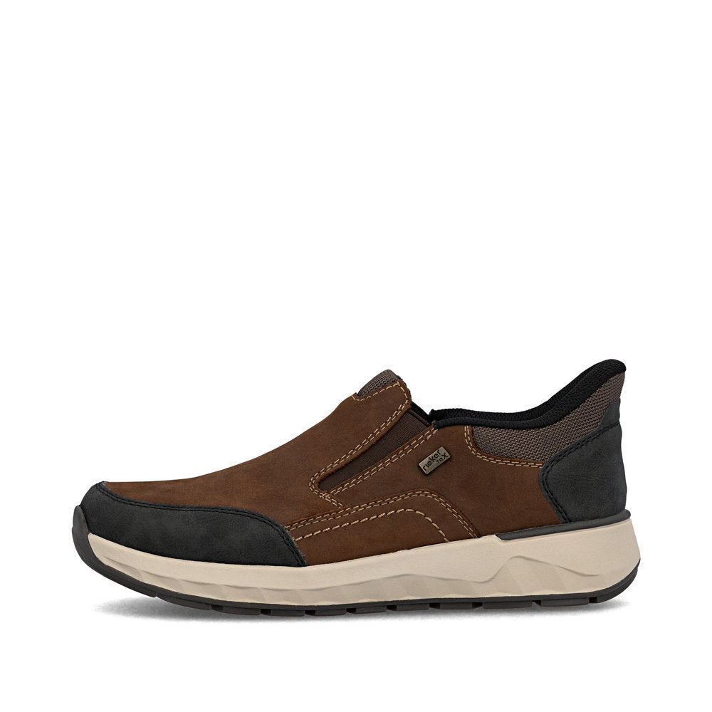 Rieker TEX 11551-22 Black & Brown H Fit Slip On Shoes