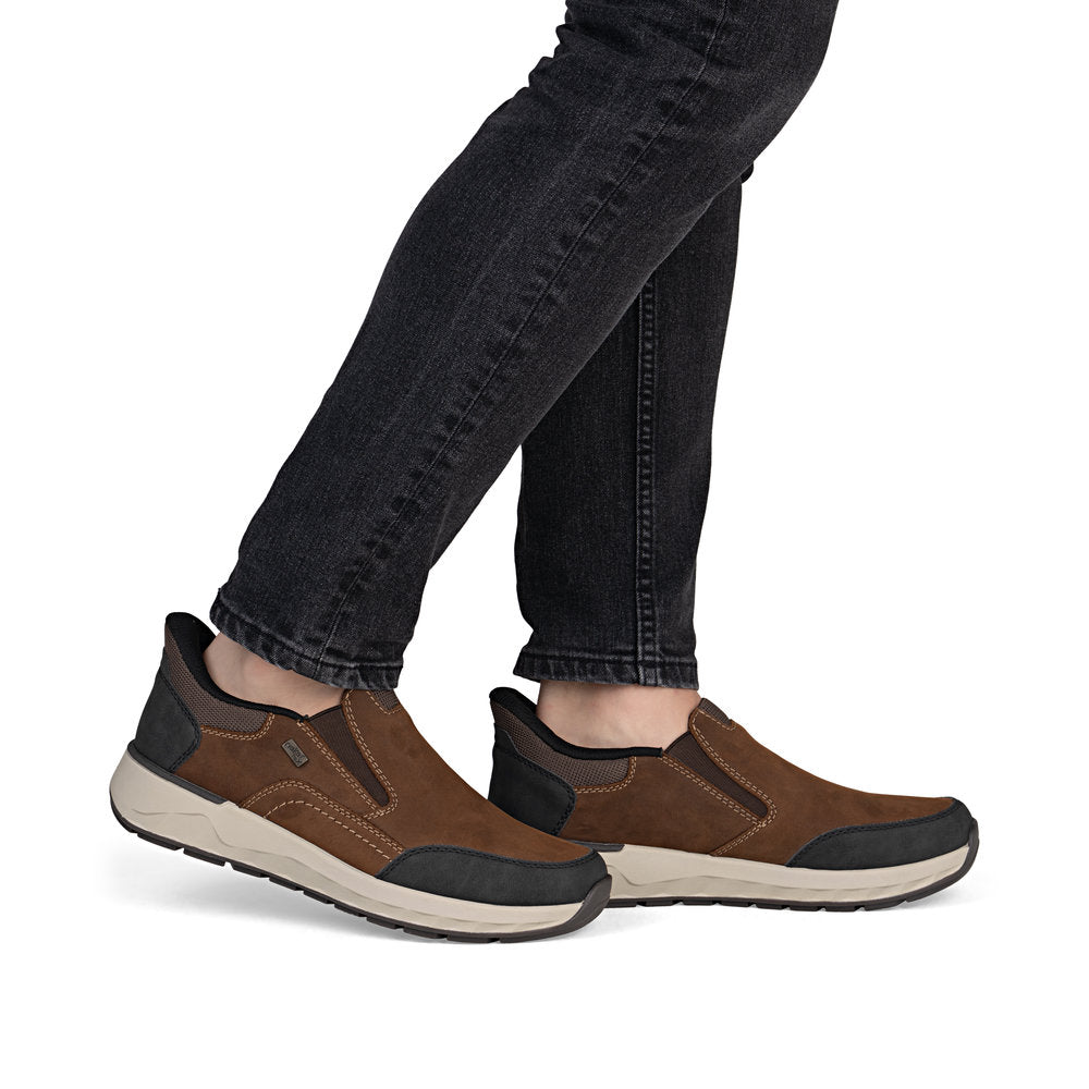 Rieker TEX 11551-22 Black & Brown H Fit Slip On Shoes