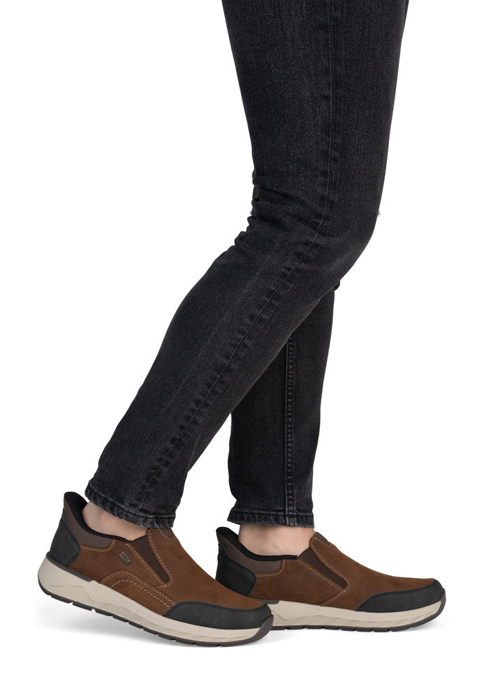 Rieker TEX 11551-22 Black & Brown H Fit Slip On Shoes