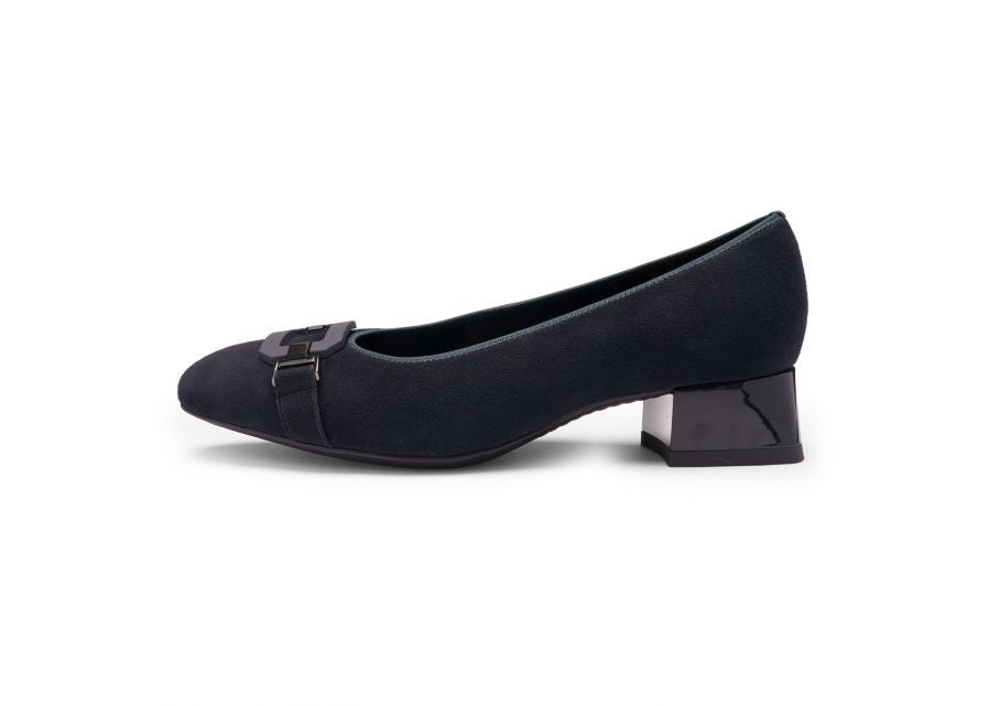 Ara 12-20430 02 Graz 2.0 Navy Blue H Fit Block Heels