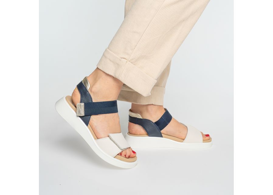 Ara 12-21406 09 Madeira-S H Fit Navy Blue & Cream Sandals
