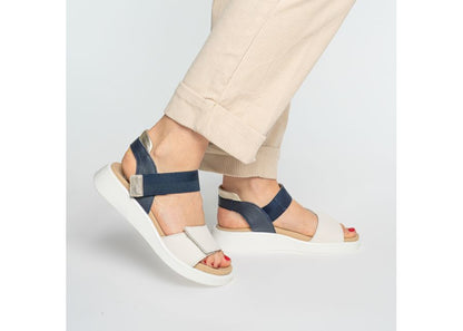 Ara 12-21406 09 Madeira-S H Fit Navy Blue & Cream Sandals