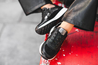 Ara 12-24826 01 Osaka 2.0 Black Suede & Foil H Fit Sneakers