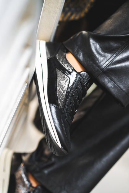 Ara 12-24826 01 Osaka 2.0 Black Suede & Foil H Fit Sneakers