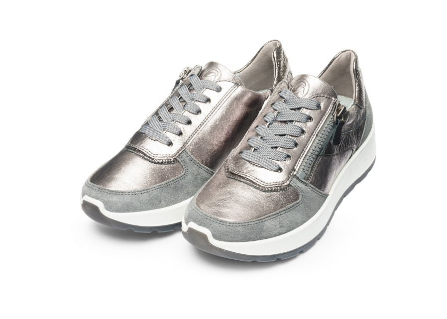 Ara 12-25112 11 New York Graphit Grey & Steel H Fit Sneakers