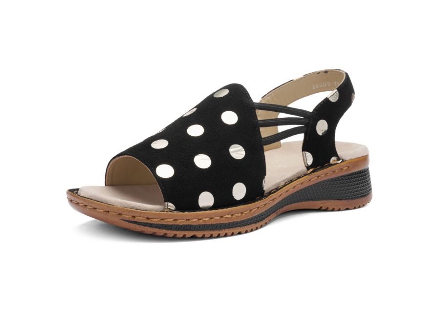 Ara 12-29005 11 Hawaii 2.0 G Fit Black & Cream Spot Sandals