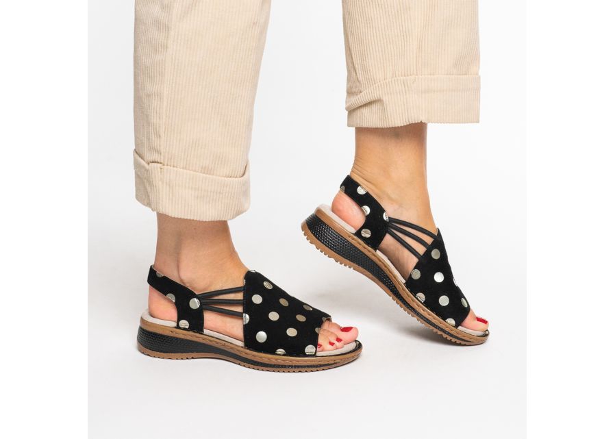 Ara 12-29005 11 Hawaii 2.0 G Fit Black & Cream Spot Sandals