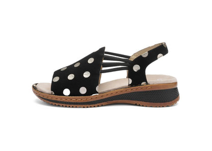 Ara 12-29005 11 Hawaii 2.0 G Fit Black & Cream Spot Sandals