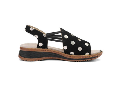 Ara 12-29005 11 Hawaii 2.0 G Fit Black & Cream Spot Sandals