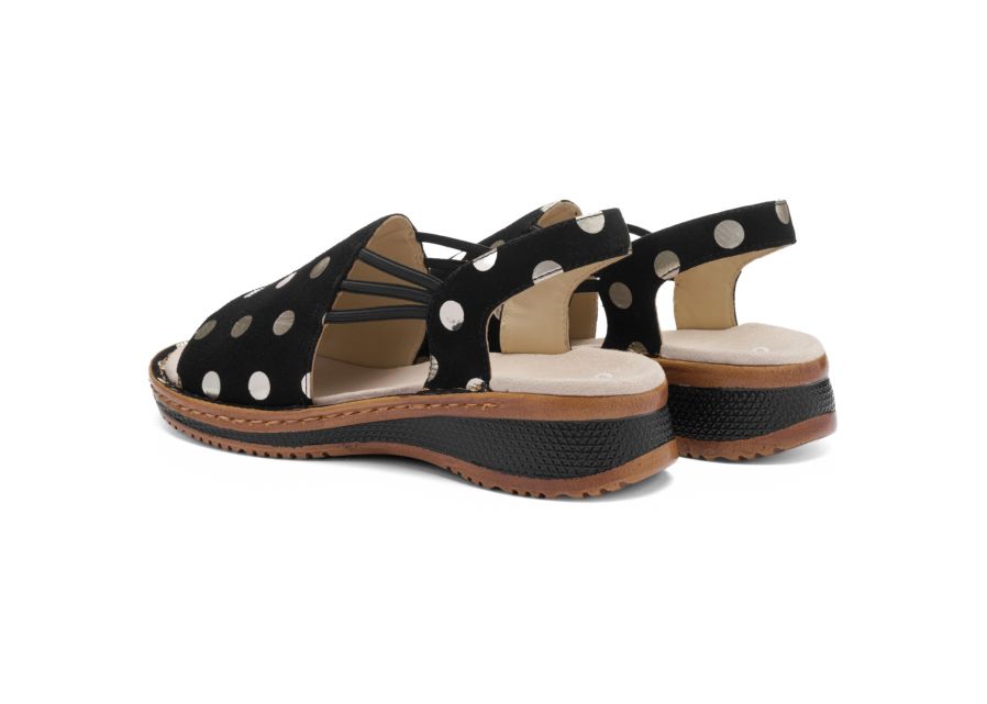 Ara 12-29005 11 Hawaii 2.0 G Fit Black & Cream Spot Sandals