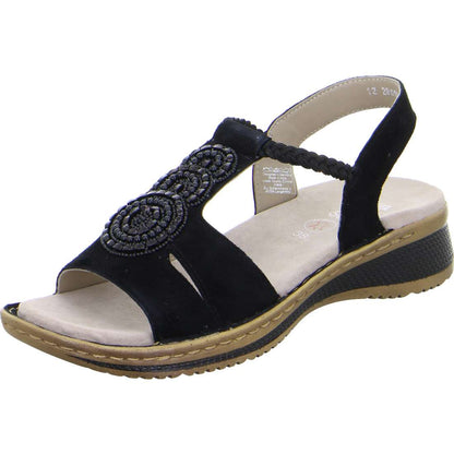 Ara 12-29008 01 Hawaii 2.0 Black G Wide Fit Slingback Sandals