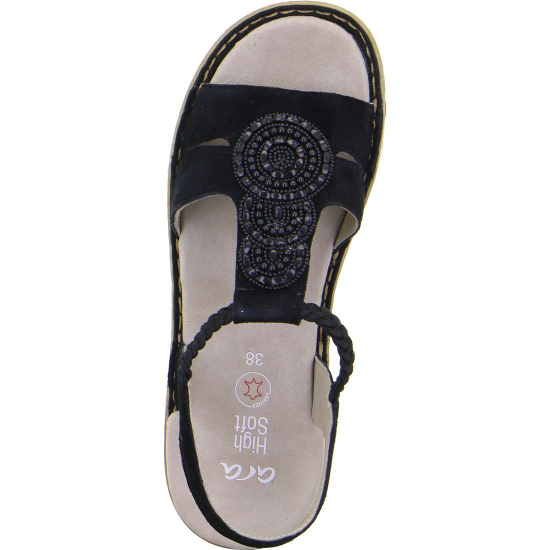 Ara 12-29008 01 Hawaii 2.0 Black G Wide Fit Slingback Sandals