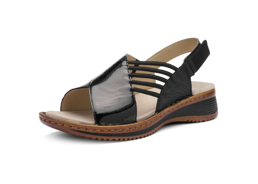 Ara 12-29012 01 Hawaii 2.0 G Fit Black Patent Sandals