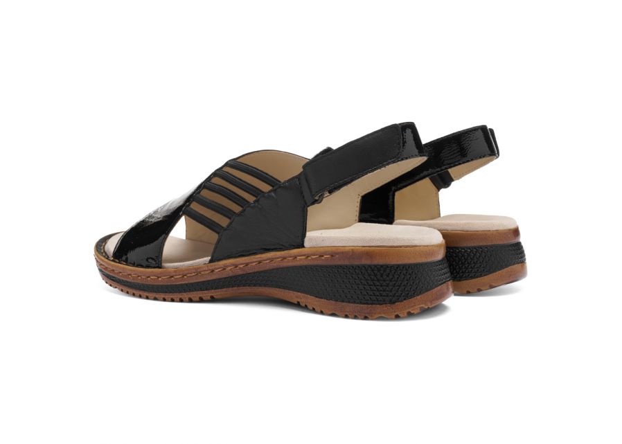 Ara 12-29012 01 Hawaii 2.0 G Fit Black Patent Sandals