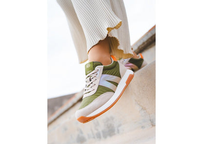 Ara 12-29702 14 Malibu Kiwi Green, Beige & Orange H Fit Sneakers